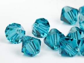 Bicone 4 mm Blue Zircon.(229) 144 stuks.