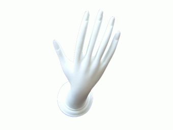 Display ring hand op voet wit.