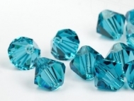 Bicone 6 mm Blue zircon .(229) 72 stuks.